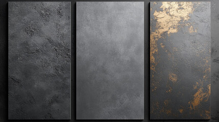 Canvas Print - Dark grey wallpaper texture. Gray background. Gray grunge overlay texture, The artistic background is a handmade plastered texture 