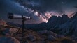 © Aisha - A rugged outdoor telescope amidst boulders, pointing towards the Milky Way's cosmic brilliance