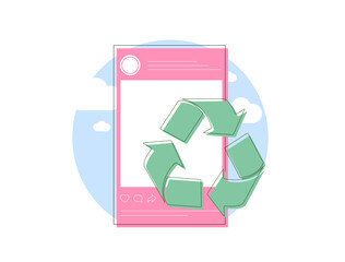 Wall Mural - sustainable social media marketing with eco-friendly strategies, green branding and responsible digi
