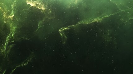 Wall Mural - mystical green nebula in deep space with distant stars and cosmic dust