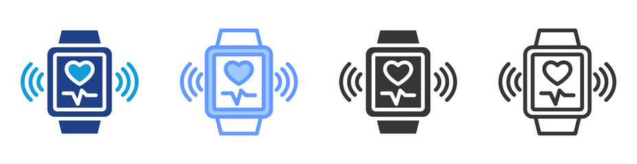 Fototapete - Wearable device icon set multiple style collection