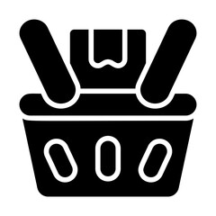 Wall Mural - Shopping Basket Solid Icon