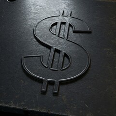 Sticker - dollar sign on a blackboard