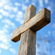 © Dar1930 - A wooden cross against the sky. AI generative.