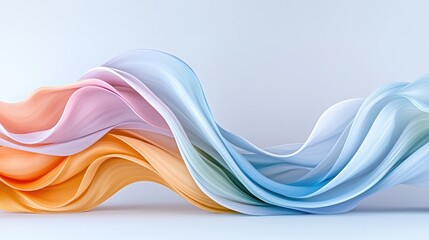 Wall Mural - pastel fabric waves flow, light background, design element