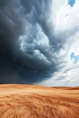 Aufkleber - Atmospheric Dust Storm Dramatic Weather of Windswept Fields - Climate Awareness and Environmental Impact Imagery for Educational and Advocacy Use