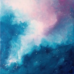 Wall Mural - Aurora-inspired galaxy background with turquoise and pink cosmic swirls