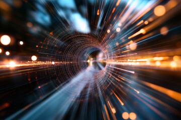 Fototapete - Futuristic Nebula Graphics Dynamic Light Trails and Abstract Space Aesthetics for Tech Marketing and Digital Innovation - Cosmic Visuals Enhancing Modern Brand Narratives