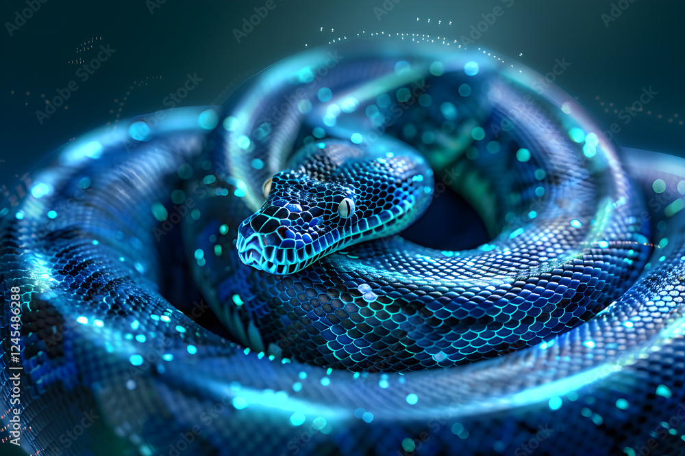 Python Snake Curled into Infinity Symbol: A Symbolic Representation of ...