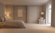 © JuanM - Elegant bedroom interior design with neutral tones and natural light in a modern setting