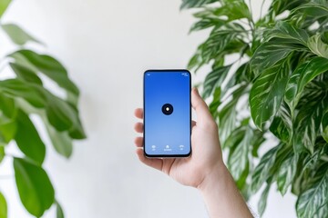 Aufkleber - Minimalist Smart Home Technology User-Friendly Smartphone App with Live Security Feed - Connected Living for Enhanced Home Safety and Digital Wellbeing
