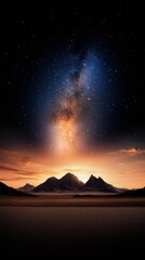 Aufkleber - Celestial Terrain Artwork Mars Rocky Horizon Under Starry Sky - Futuristic Space Exploration for Tech and Education