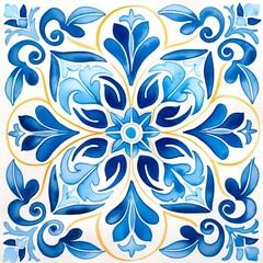 Watercolor Portuguese tile, JPG, 3600 x 3600 px, 300 dpi