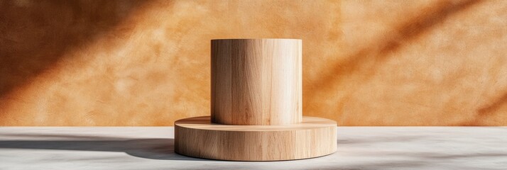 Leinwandbilder - Modern Minimalist Wooden Podium Sleek Oak Stand for Dynamic Corporate Speeches and Event Presentations - Enhance Professional Engagement with Contemporary Eco-Design