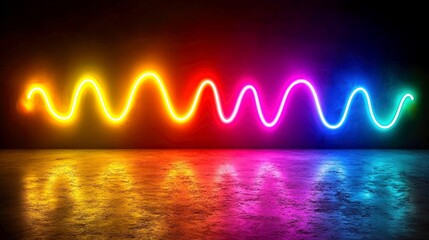 Wall Mural - neon lights abstract background: vibrant colors, glowing waves, electric shine, modern design, trend
