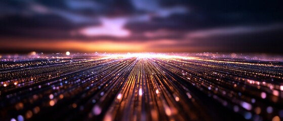 Poster - Digital Urban Nightscape High-Tech City Lights Visualization for Smart City Planning and Urban Development - Tech-Driven Solutions in Modern Infrastructure and Design