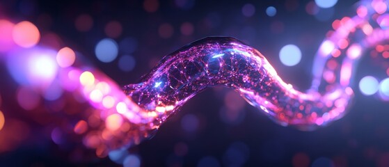 Aufkleber - Futuristic Urban Lightscape Dynamic LED Structure in Vivid Neon Shades - Visual Communication for Smart City Development and Digital Marketing Innovation