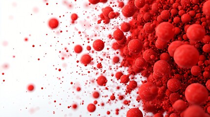 Wall Mural - abstract red sphere background 3d render of flowing red balls