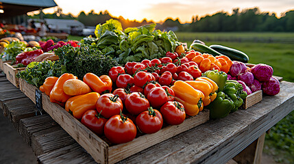 Poster -  farmers market with fresh produce