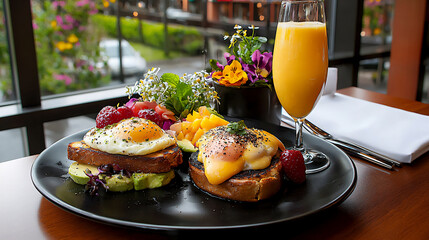 Sticker -  lively brunch on sunlit patio