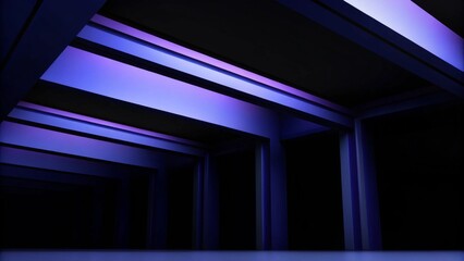 Poster - 3d rendering of purple and blue abstract architecture background. Cyberpunk concept. Scene for advertising, technology, hi-tech, showroom, banner, game, E-sport, business, luxury. Sci-Fi Illustration