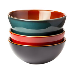 Contemporary Set of Nested Mixing Bowls Stacked Isolated on Transparent Background