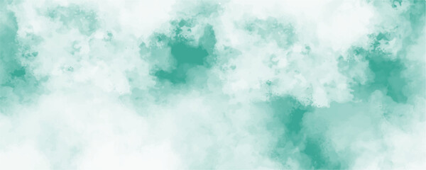 Poster - Green water color Mint abstract texture background. cloudy Minty sky background with clouds, cloudy light blue smoke. Blurry and cloudy blue sky background with clouds. 
