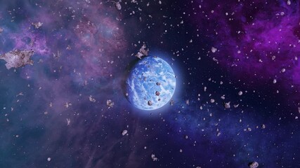 Wall Mural - Earth Surrounded by Cosmic Debris

Earth is beautifully showcased in space, surrounded by floating asteroids and cosmic dust.