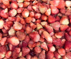 Wall Mural - A close up of a bunch of strawberries