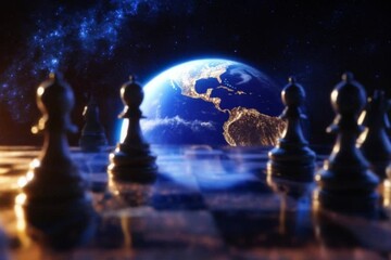 Wall Mural - Global Strategy: A Chessboard on the Universe