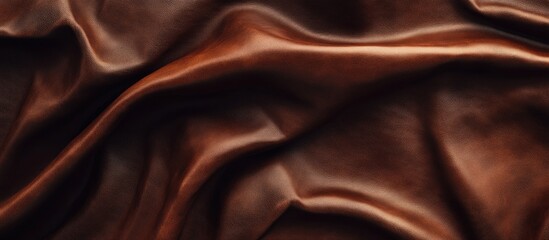Poster - Luxurious rich brown leather texture with soft folds creating an elegant backdrop highlighting warmth and depth in the design and upholstery context