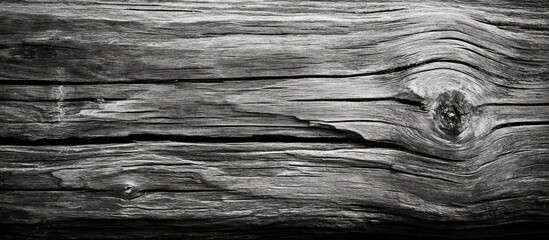 Leinwandbilder - Rustic black and white wood grain texture background with dark lines and natural knots ideal for design projects and artistic uses