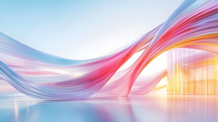 Poster - abstract pink & blue flowing fabric design - abstract backgrounds