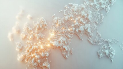 Wall Mural - glittering map of asia and europe with light points and details