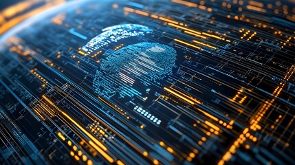 global network data stream, digital code - abstract technology: the.