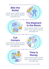 Wall Mural - Business workflow organization infographic vertical sequence. Time management, compliance. Visualization infochart with 4 steps. Circles workflow. Montserrat SemiBold, Lato Regular fonts used