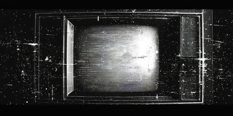 Black and white image of a television screen