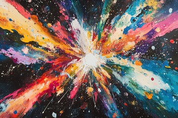 Wall Mural - Cosmic Kaleidoscope: A vibrant explosion of light and energy, swirling nebulae in a breathtaking cosmic dance. Perfect for science fiction, fantasy, or abstract designs, this image evokes feelings of 