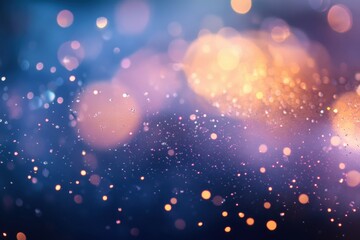 Poster - abstract blur of light and sparkles with zen papaya color tones in artistic composition