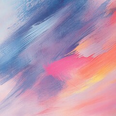 Poster - Pastel painting with pink and blue background featuring artistic chalk strokes and soft smudging effects