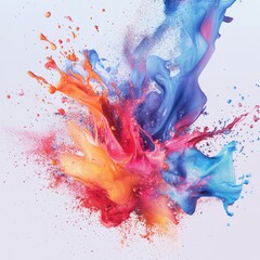 Wall Mural - colorful abstract paint explosion with pastel ink splatter on a dynamic background in vibrant hues