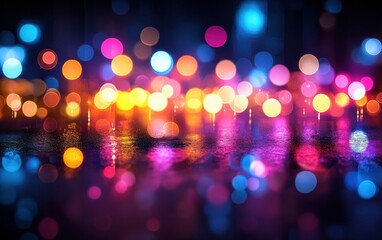 Poster - colorful bokeh effect abstract lights wallpapers with a zen vibe in vibrant hues and patterns