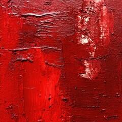 Poster - red abstract painting texture background with bold crimson brushstroke on deep red canvas