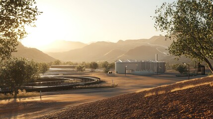 Wall Mural - Hydrogen playing a central role in renewable energy grids, connecting urban and rural regions seamlessly