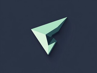 Simple logo with an angular shape in light green and dark blue minimalist geometric style