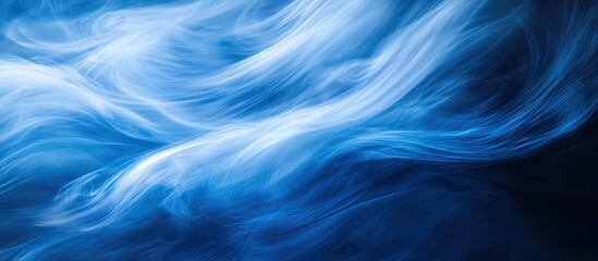 Wall Mural - flowing abstract waves in dark powder blue hues with soft gradients and ethereal textures creating a