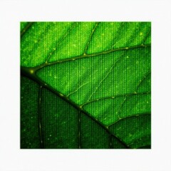 Wall Mural - Intricate vein patterns, vibrant green hues, close-up detail , design, jungle, natural