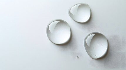 Sticker - White background with three drops of water on the surface