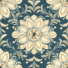 Seamless floral pattern with ornate design