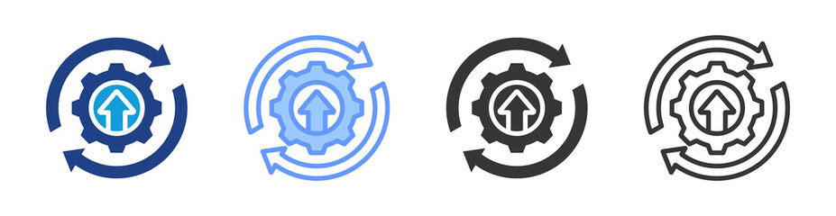 Fototapete - Process Optimization icon set multiple style collection